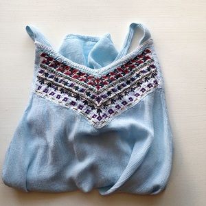 Light blue tribal print tank top